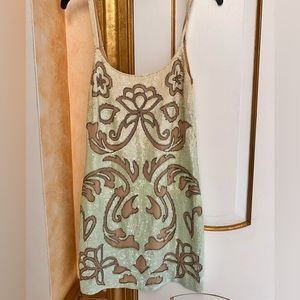 Needle & Thread Green Slip Mini Dress Cocktail